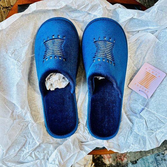 Savage X Fenty Shoes Savage X Fenty Luxe Velvet Navy Blue